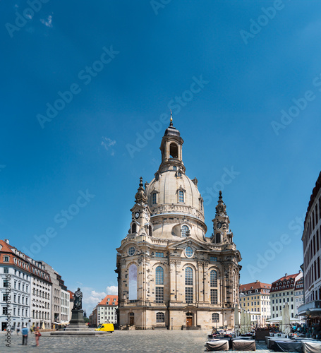 Cityscape. Dresden city panorama. Church of Our Lady in Dresden