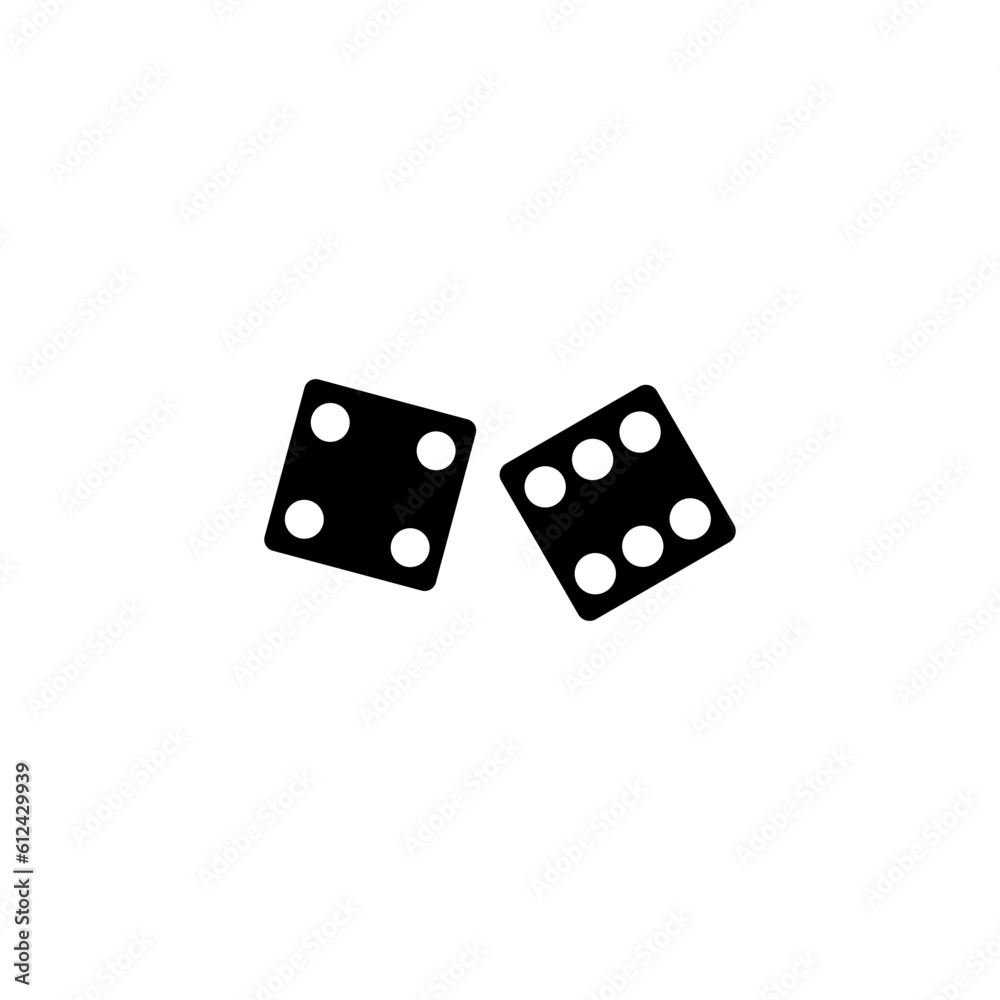 Dice icon for web design isolated on white background Dice icon for web design isolated on white background