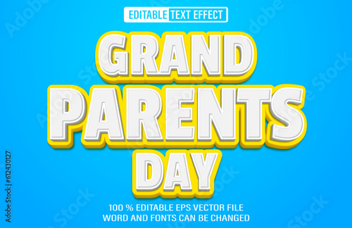 Grandparents Day editable text effect 3d style template