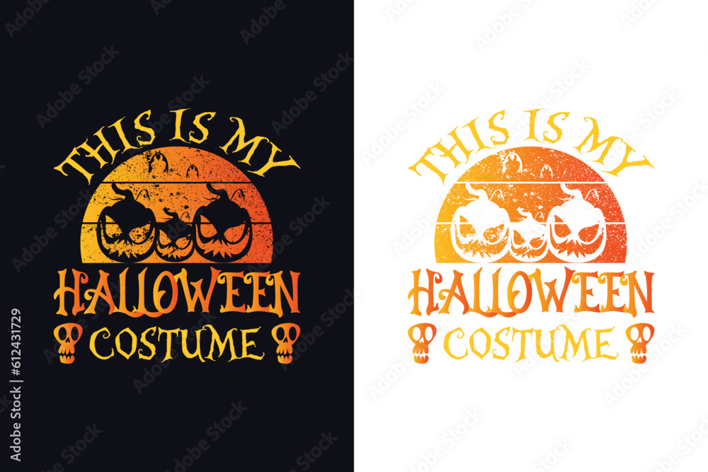 Halloween typography t-shirt design template. Halloween design vector illustration.