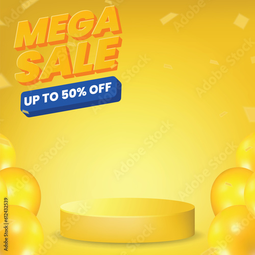 Mega sale banner promotion for social media