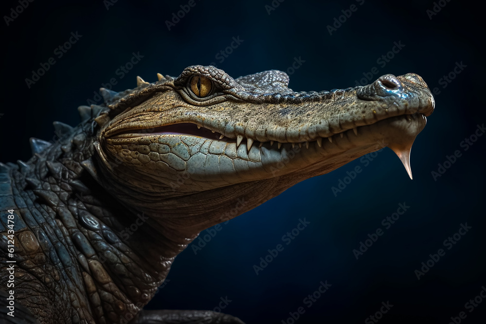 Fototapeta premium crocodile head close up head of a crocodile Gharial portrait Gavialis gangeticus