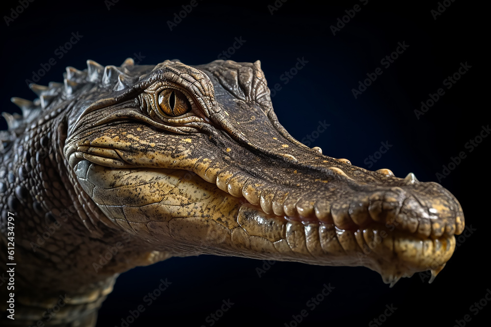Fototapeta premium crocodile head close up head of a crocodile Gharial portrait Gavialis gangeticus