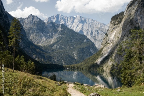 Landscape in German Alps  Obersee Bavaria  Konigsee
