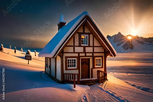 Enchanting Santa's House at the North Pole Step into the magical world of Santa's House at the North Pole. Experience the whimsical charm and festive spirit in this captivating image
