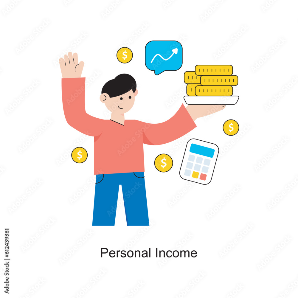 Personal Income Flat Style Design Vector illustration. Stock illustration Personal Income Flat Style Design Vector illustration. Stock illustration