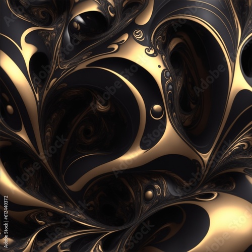 abstract background with gold, A swirling, intricate pattern of carbon atoms, rendered in a glossy, metallic sheen Generative AI