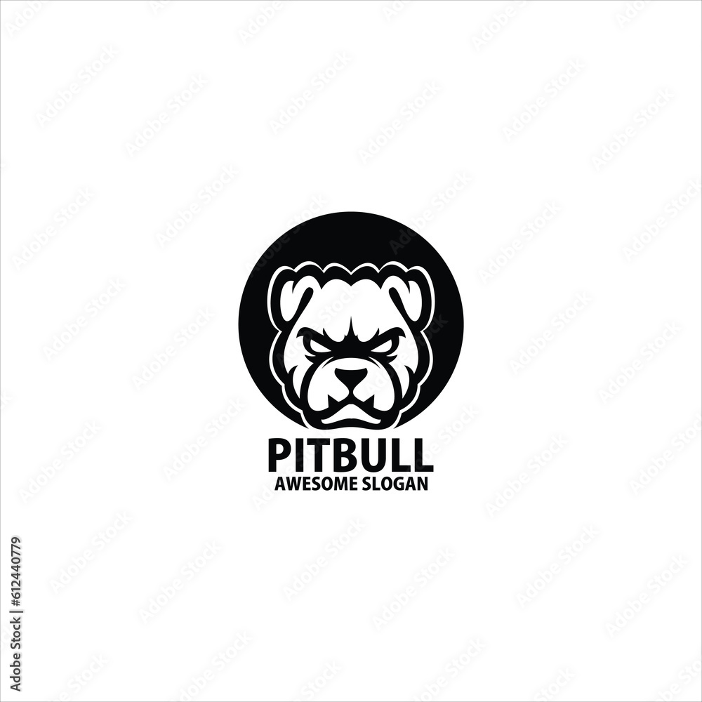 pitbull head design gaming mascot logo
