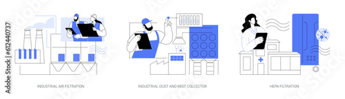 Industrial air purification abstract concept vector illustrations.