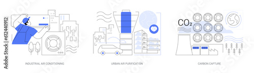 Industrial filtration systems abstract concept vector illustrations.