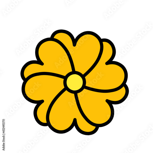 doodle yellow flower icon
