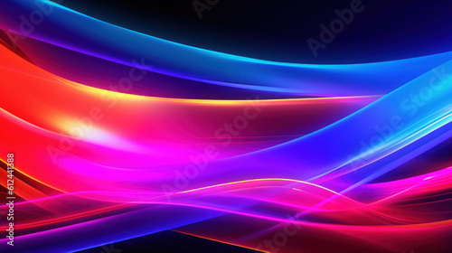 Neon vivid geometrical background. Illustration AI Generative.