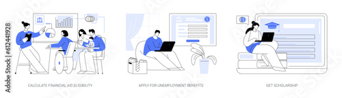 Citizen benefits abstract concept vector illustrations.