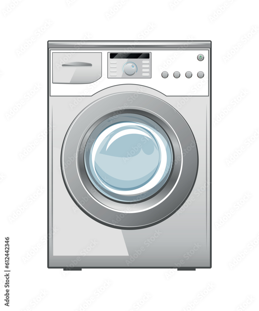 vector detailed washing machine isolated on white background