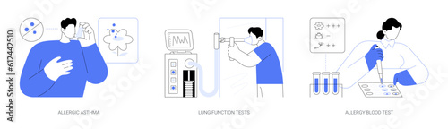 Chronic immunological diseases abstract concept vector illustrations.