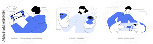 Smartphone gadgets abstract concept vector illustrations.