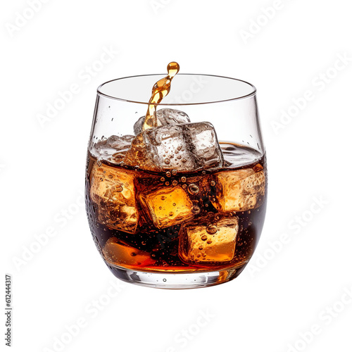 glass of cola with ice created with Generative AI