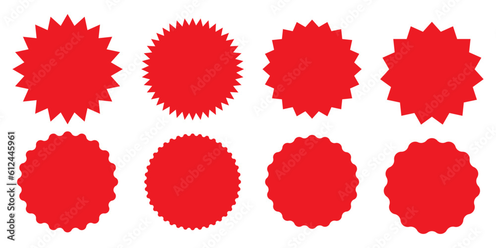 Sale sticker, price tag, starburst icon set