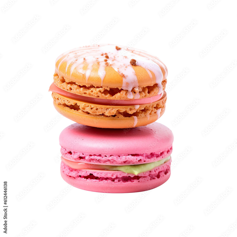 colorful macaroons isolated on white background created with Generative AI colorful macaroons isolated on white background created with Generative AI