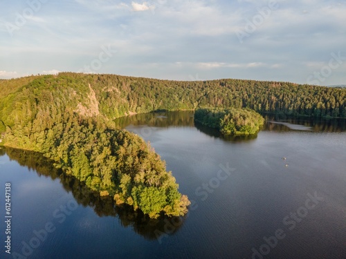 Scenic lake in a forest