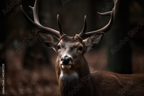 Close up deer in autumn forest. High quality photo Generative AI