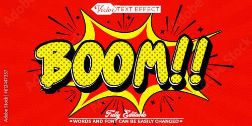 Pop Art Boom Vector Editable Text Effect Template