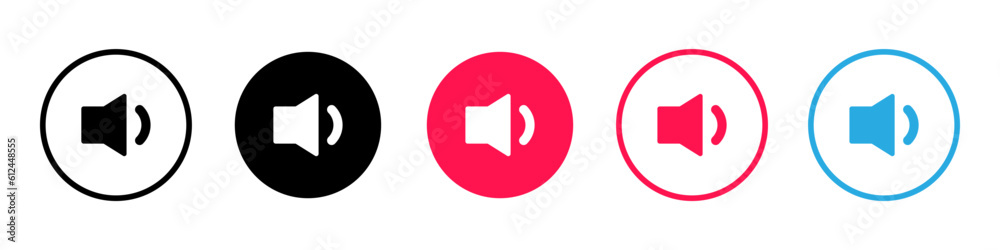 Volume icon. Volume button. Adjusting the sound of a phone or laptop. Minimal sound or volume. Vector Volume icon. Volume button. Adjusting the sound of a phone or laptop. Minimal sound or volume. Vector