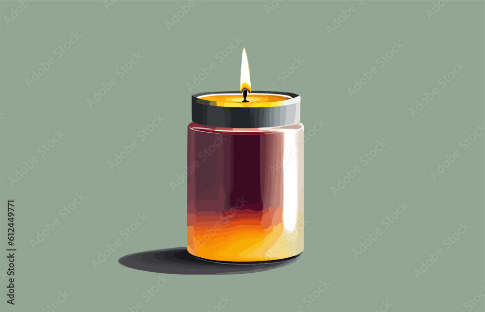glass oil candle with burning wick glass oil candle with burning wick