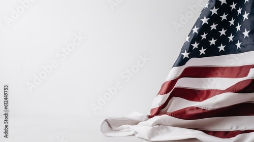 United States Flag On White Background. Generative AI