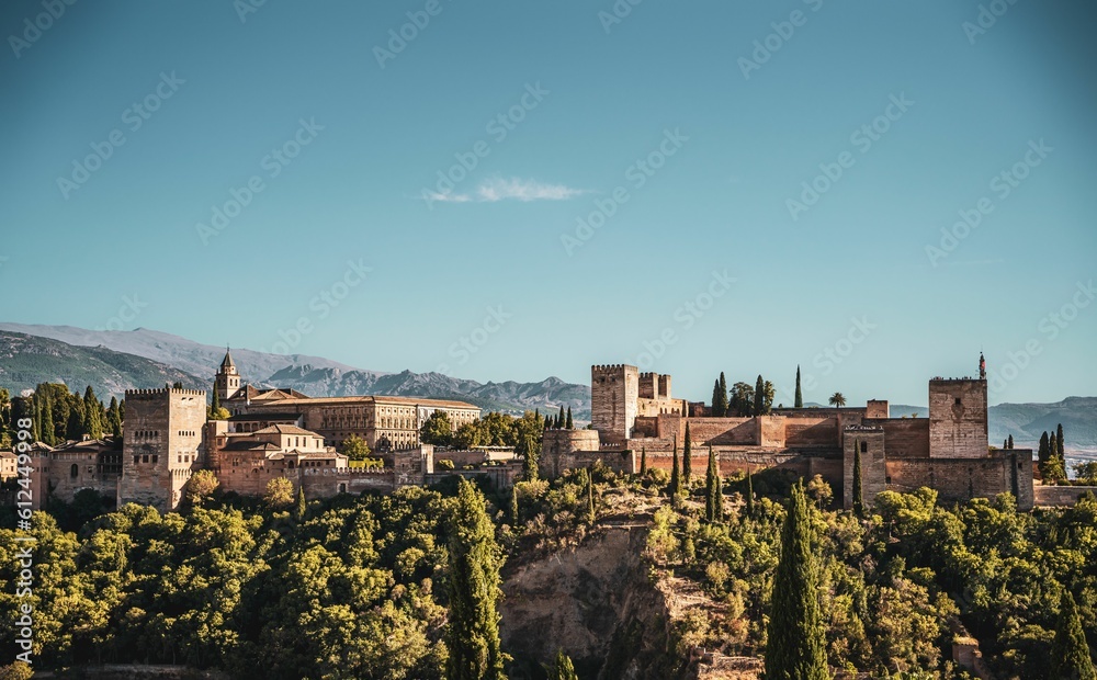 Moorish fortifications in Alhambra, Granada, Spain