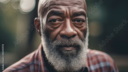 Mature fit African American man. Generative AI photo