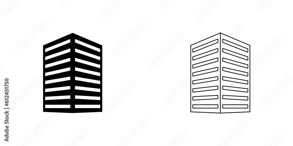 Corner building vector icon. Corner building vector icon.