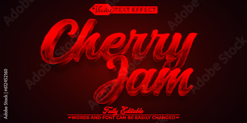 Red Fluid Cherry Jam Vector Editable Text Effect Template