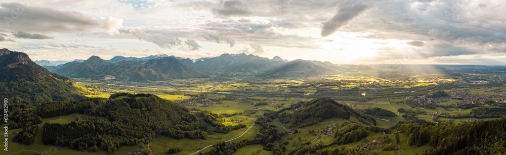 Panorama view of beautiful mountains in Bavaria, Germany