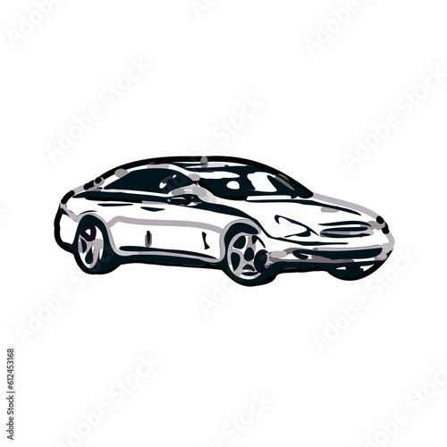 color sketch of a luxury car with transparent background © Sukma