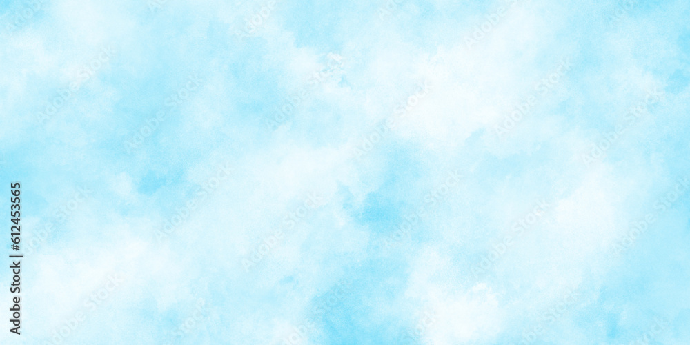 Abstract cloudy and blurry and defocused Creative and decorative light sky blue shades watercolor background with natural clouds used as wallpaper, cover, card, decoration and design. 