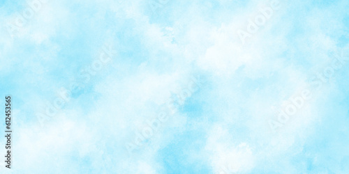 Abstract cloudy and blurry and defocused Creative and decorative light sky blue shades watercolor background with natural clouds used as wallpaper, cover, card, decoration and design. 