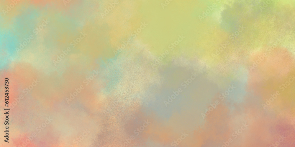 Abstract multicolored brush painted watercolor background with watercolor stains, painted colorful Rainbow watercolor background, Bright multicolor background with pink and blue and yellow colors.	