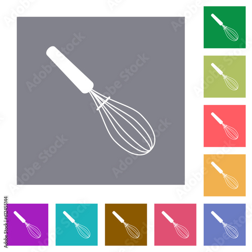 Balloon whisk square flat icons photo
