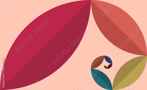 abstract background vector with golden ratio pattern shapes design with colorful pattern. golden ratio background with flat shapes for wallpaper, banner, poster, greeting cards, web, desktop, wall art