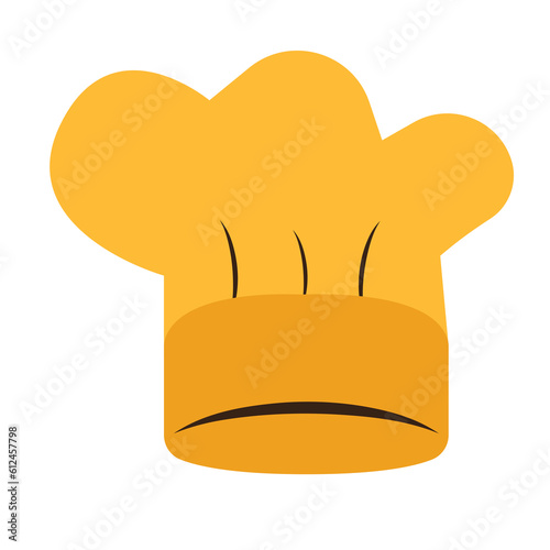 Chef Yellow Hat cartoon vector illustration. Kitchen cooking object icon concept. Chef cooking hat vector design isolated on white background. Bakery logo icon concept.