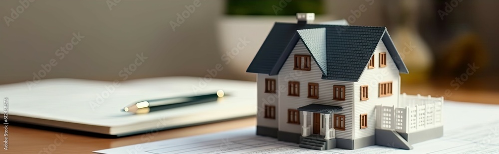Closeup business model house model. Financial investment concept Closeup business model house model. Financial investment concept