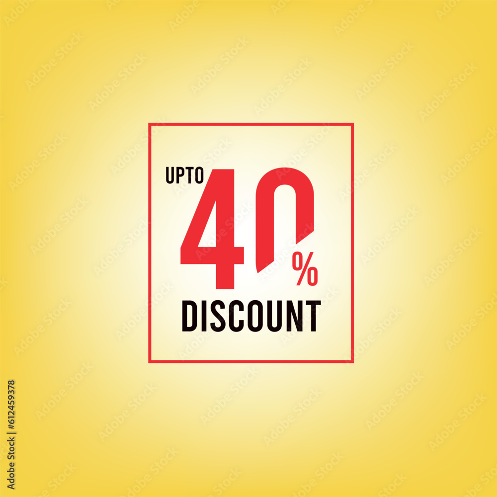Upto 40% discount. Vector special discount and super sale background design premium vector