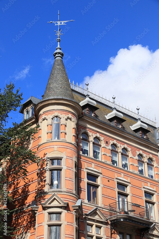 Gothenburg city in Sweden. Vasastan district architecture.