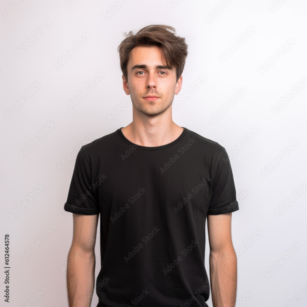 Black T-shirt Mockup. Illustration AI Generative. Black T-shirt Mockup. Illustration AI Generative.