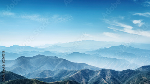 Mountains nature background. Illustration AI Generative. © olegganko