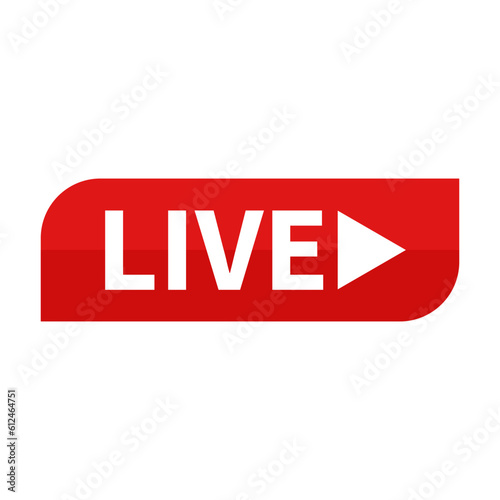 Live Icon In Red Duo Color And Rectangle Shape For Video Editing

