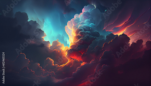 Abstract of cloud and sky background Ai generated image