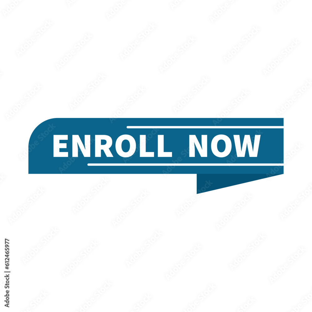 Enroll Now In Blue Color With Rectangle Shape And White Line For Promotion
