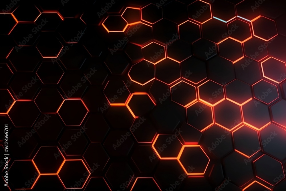 Abstract background hexagon pattern with glowing lights Abstract background hexagon pattern with glowing lights